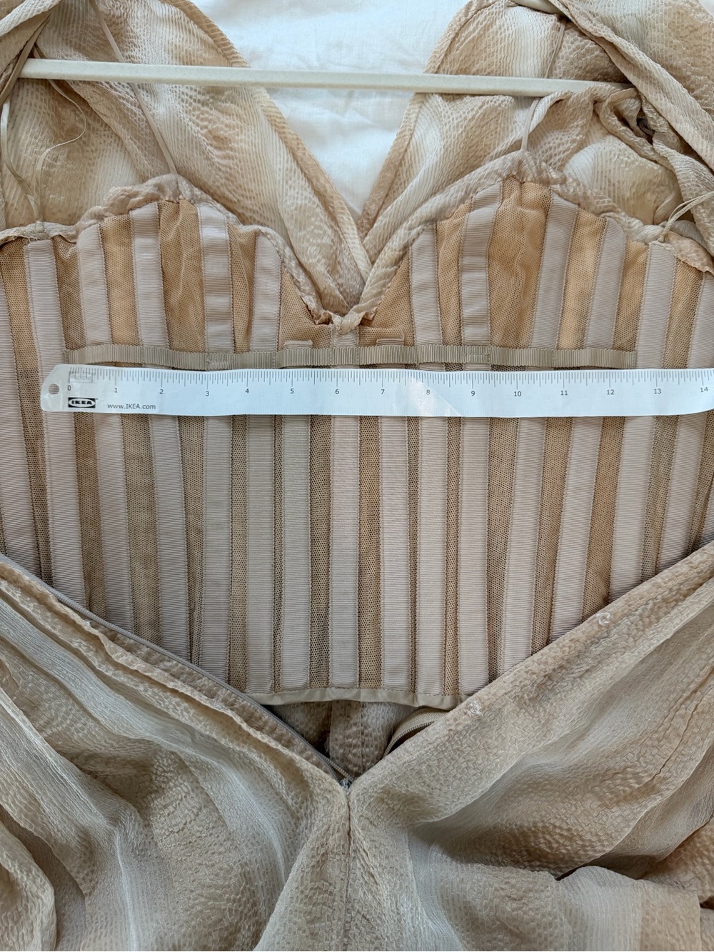 Carolina Herrera Cream Maxi Dress with corset size 0 - Picture 11 of 16
